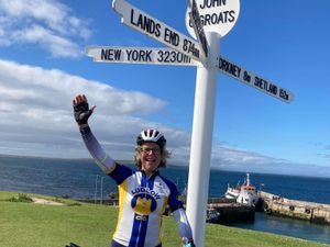 Supporting image for story: Ludlow woman celebrates life and age on charity cycle ride across Britain