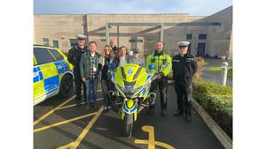 Zac and his mum at the police HQ on Wednesday
