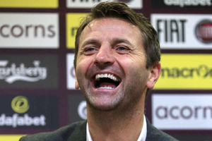 New Aston Villa manager Tim Sherwood speaks to the media during a press conference at Villa Park.