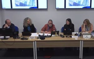 Councillor Andy Boddington (centre) told Boningale Developments that committee members "don't take threats" which they said had been received prior to them considering a controversial housing scheme in Albrighton. Picture: Shropshire Council's Yo