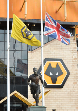 Flags fly at half mast at Molineux, Wolverhampton