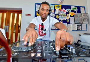 DJ Macca Hamilton, from Birmingham, performed at the event with Keelan into DJ-ing