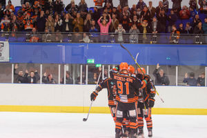 Vladimir Luka celebrates scoring his hat-trick and Telford's fourth. Picture: Steve Brodie