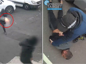 Supporting image for story: Watch: Birmingham gunman caught on camera firing shots at a man in a car park