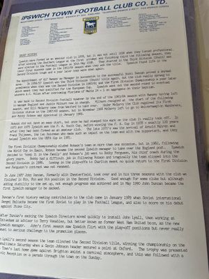 Ipswich provided the club's history in an effort to sway the young fan