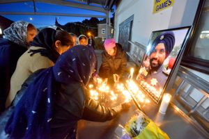 Dozens of people said prayers and lit candles for Deputy Sheriff Sandeep Dhaliwal at Guru Nanak Sikh Gurdwara, in Wolverhampton