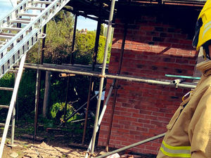 Supporting image for story: Shropshire firefighters rescue man from scaffolding  