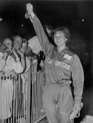 Anita Lonsbrough pictured in 1960 after winning gold in the Olympics