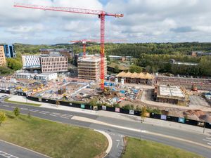 A new six-storey apartment block in Telford is starting to take shape as part of the town's Station Quarter regeneration scheme (Pic: Telford & Wrekin Council)