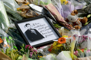 One of the touching tributes left at the scene