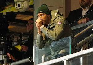 Wrexham co-owner Ryan Reynolds reacts in the stands 