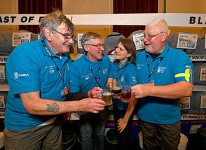 Dudley Winter Ales Fair at Dudley Town Hall. Camra members Bruce Edgerton, Gary Timmins, Claire Gwilliam and Phil Knight