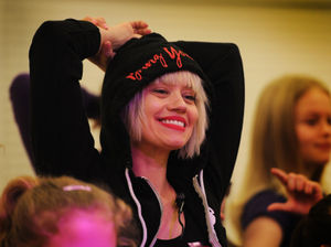 Kimberly Wyatt, during her visit to lead a dance class, at Haden Hill Leisure Centre, Cradley Heath