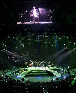 Supporting image for story: Jonas Brothers and fans at the LG Arena