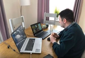 Telford & Wrekin Council leader Shaun Davies has been working from home