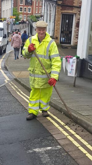 Brian kept the streets of Knighton clean for 15 years