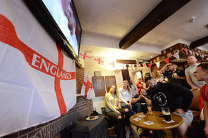 Fans watch England vs South Africa, at Bridgnorth Rugby Club, Bridgnorth
