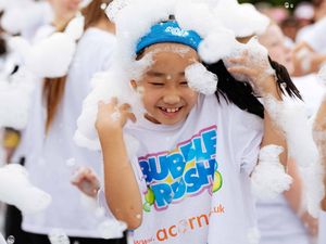 Supporting image for story: Hundreds enjoy frothy fun at Acorns Bubble Rush in Sandwell Valley Park