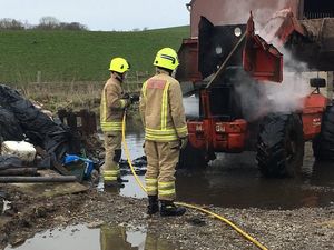 Supporting image for story: Crews tackle blazing farm vehicle