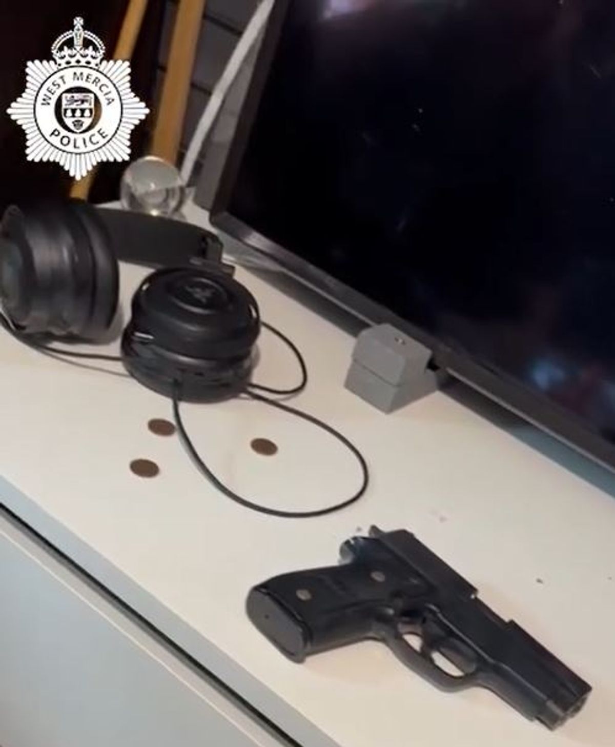 Watch: Police raid Telford home and find firearm and offensive weapons