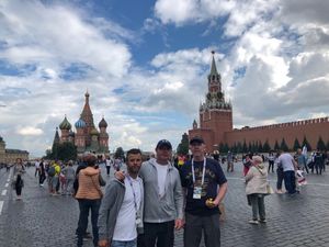 Carl, front left, in Red Square
