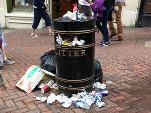 Supporting image for story: 'What must tourists think?' Overflowing bins not emptied in Shrewsbury due to fear of attack
