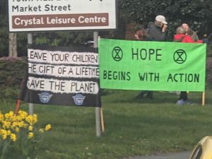 Supporting image for story: Extinction Rebellion campaigners spotted as they occupy Stourbridge greenspace