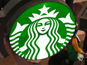 A Starbucks sign