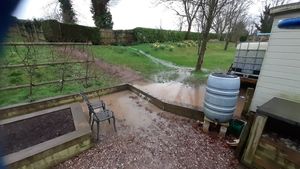 Many people in Church Aston have seen their gardens flooded, due to water coming from a field. Photo: Councillor Andrew Eade