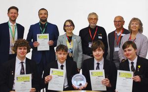 Students from Wolgarston High School receiving their award 