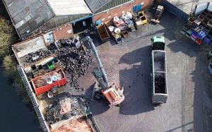 Workers at MetCat Ltd were clearing the site on Monday morning