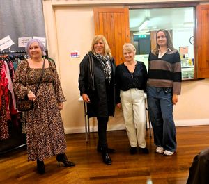 Models (from left to right)  Friend of Lions, Wendy, Lions President Debra, Lion Elaine and Friend of Lions Eva. 