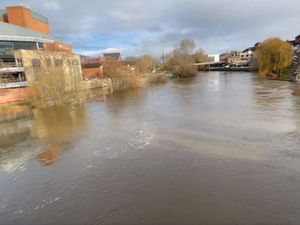 Supporting image for story: Video shows speed and height of River Severn as Shrewsbury flood warnings remain