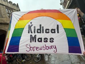 The 'Kidical' ride took place from Shrewsbury's Square. Picture: Kidical Mass Shrewsbury. 