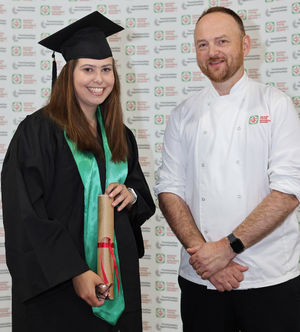 Graduate Lowri Milson with her training officer and mentor Andrew Addis-Fuller at the graduation ceremony.
