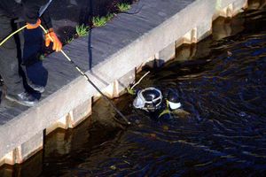 A diver from the Under Water Search Support Unit