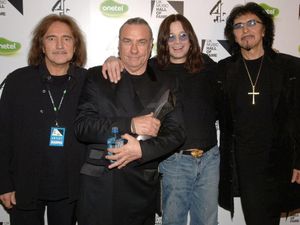 Black Sabbath members (left to right bassist Geezer Butler, drummer Bill Ward, singer Ozzy Osbourne and guitarist Tony Iommi in 2005