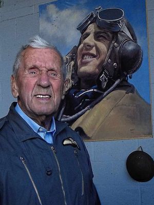 Allan Scott from Wem – thrilled to get back into the cockpit of a Spitfire at his wartime airfield