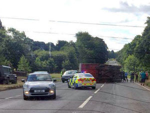 Supporting image for story: Overturned lorry blocks A41 at Tong