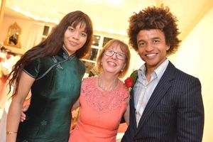 Blue Peter's Radzi Chinyanganya, right, with sister Rufaro, left, and mother and city councillor Barbara McGarrity 