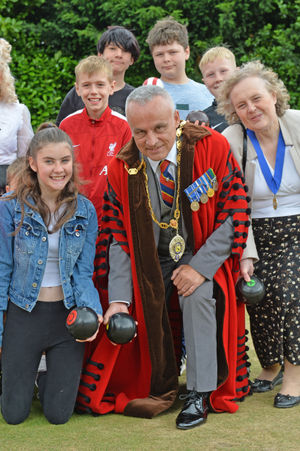 Mayor Mark Whittle at the bowling club