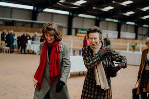 HM Lord-Lieutenant of Shropshire, Anna Turner and HRH Princess Anne at The Cavalier Centre in Much Wenlock to present the King’s Awards for Voluntary Service