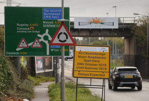Roadworks at Churchbridge started last October