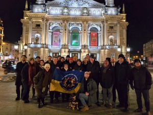 A group of cross-party MPs in Lviv, Ukraine