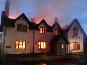 Supporting image for story: Former pub wrecked as 60 firefighters tackle blaze next to A41