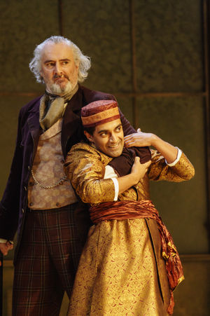 John Hodgkinson as Sir Toby Belch with Esh Alladi as Sebastian​. Pictures by: Manuel Harlan