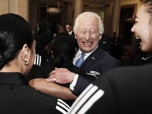 Supporting image for story: Charles thanks New Zealand women’s rugby team players for ‘very healing’ hug