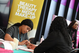 Beauty students demonstrate their treatment skills