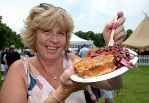Carolyn Fox from Kidderminster tucks in