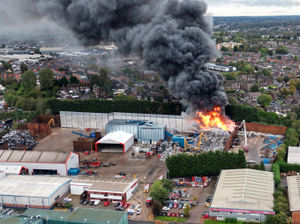 Supporting image for story: Black Country residents tell of 'hellish' flames and smoke as major scrap yard blaze rages on with 'explosions' heard 